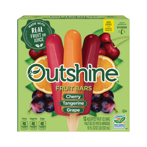 Outshine Cherry Tangerine Grape Fruit Bars 12ct