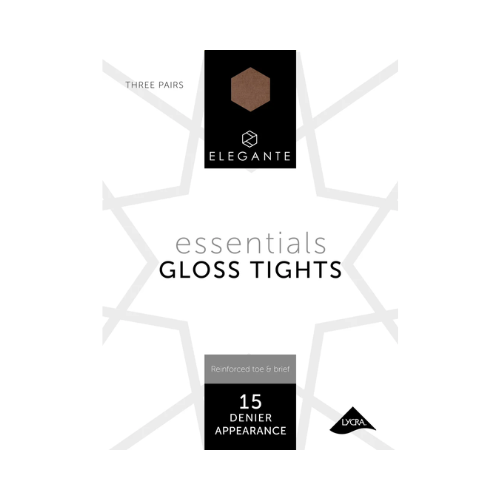 Elegante Essential Gloss Illusion Reinforced Toe Tights 3pk, X-Large