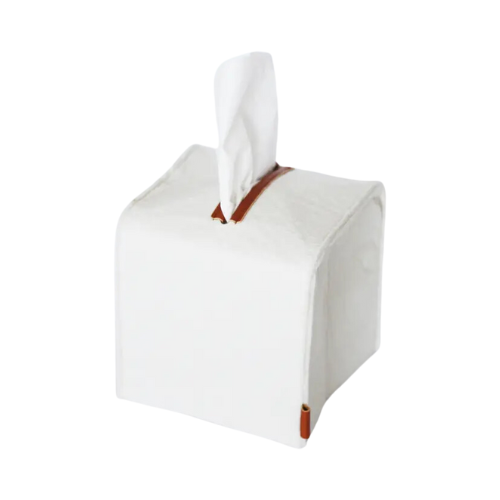 Felt Tissue Box Cover Square White