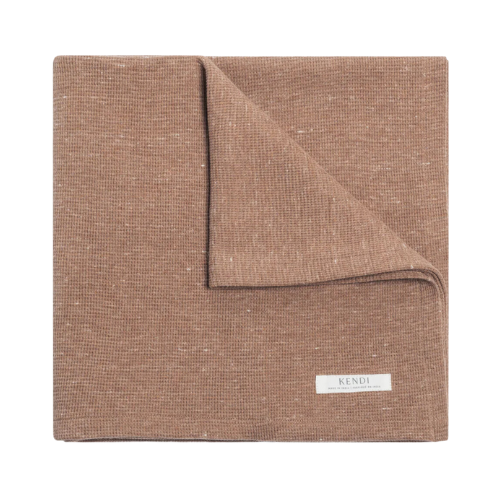 Colored Organics Cotton Waffle Baby Blanket Heather Mocha