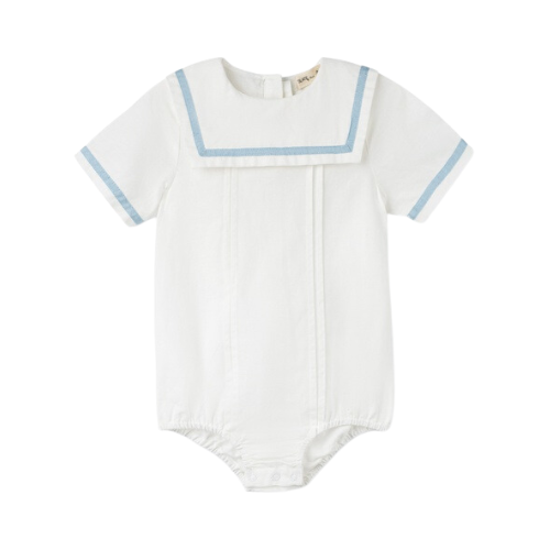 Dress with Square Ribbon Trimmed Collar 3Y