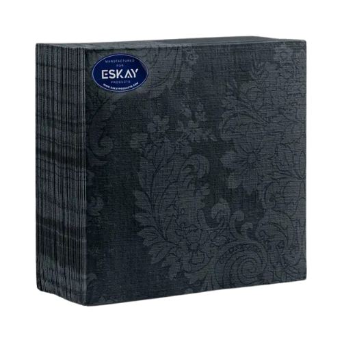 Premium Linen-Like Dinner Napkins Royal Black 45pk