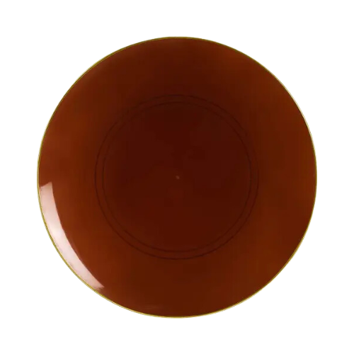 Round Mocha-Gold Plastic Plates 7.25" 10pk