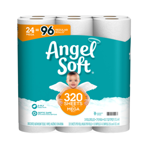 Angel Soft Toilet Paper Mega Roll 24 Rolls