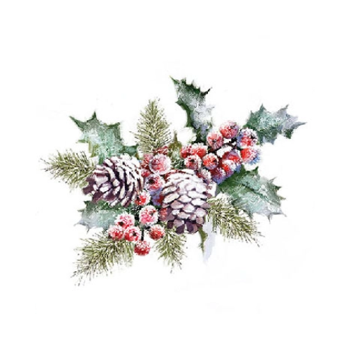 Holly and Berries Cocktail Napkin 20ct