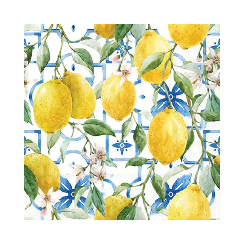 Mediterranean Lemons Cocktail Napkins 20ct