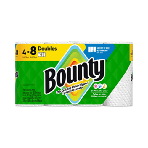 Bounty Paper Towels Double Roll Select-A- Sheet 4ct