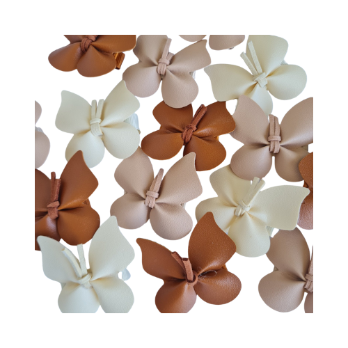 Faux Leather Butterfly Clips