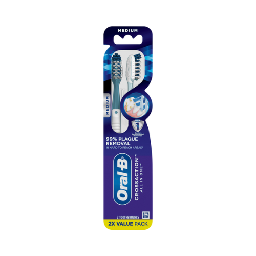 Oral B CrossAction Medium Toothbrush 2pk
