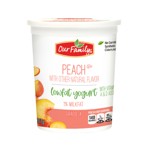Our Family Low Fat Peach Yogurt 32oz