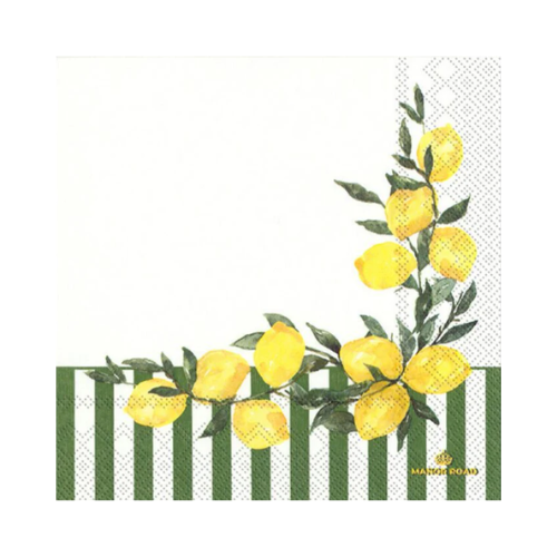 Manor Road Limoncello Cocktail Napkin 20ct