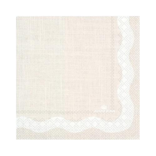 Manor Road Linen Wave Beige Cocktail Napkin 20ct