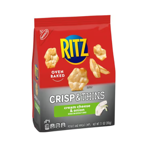 Nabisco Ritz Crisp & Thins Cream Cheese & Onion Chips 7.1 oz