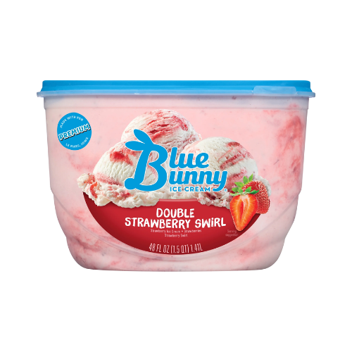 Blue Bunny Double Strawberry Swirl Ice Cream 48oz