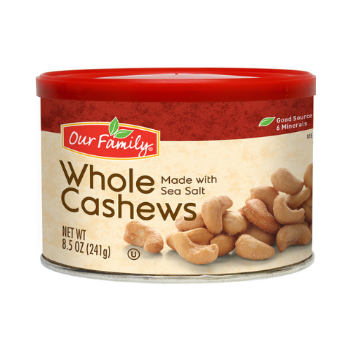 Our Family Whole Roasted Cashews with Sea Salt 8.5oz