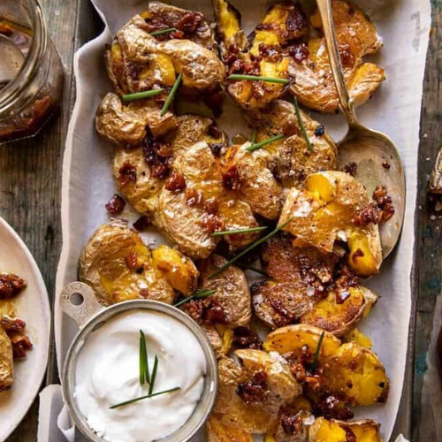 Crispy Smashed Potato with Bacon Vinaigrette, Family size