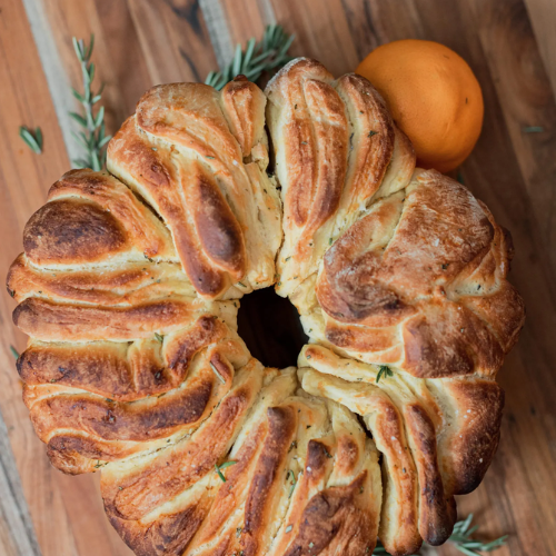 Honey Roll Bread Wreath