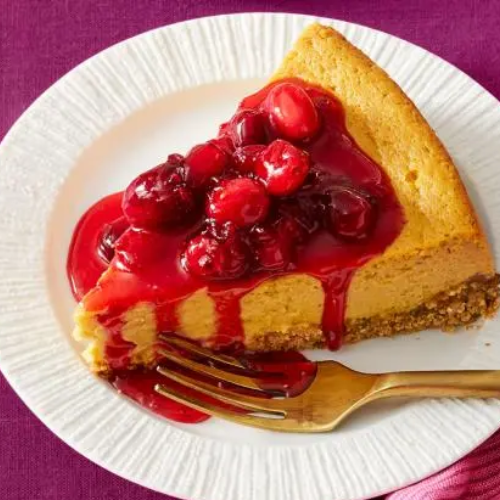 Pumpkin Cheesecake with Cranberry Orange Topping, 10"