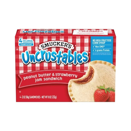 Smucker's Uncrustables Peanut Butter & Strawberry Jam Sandwiches 4ct