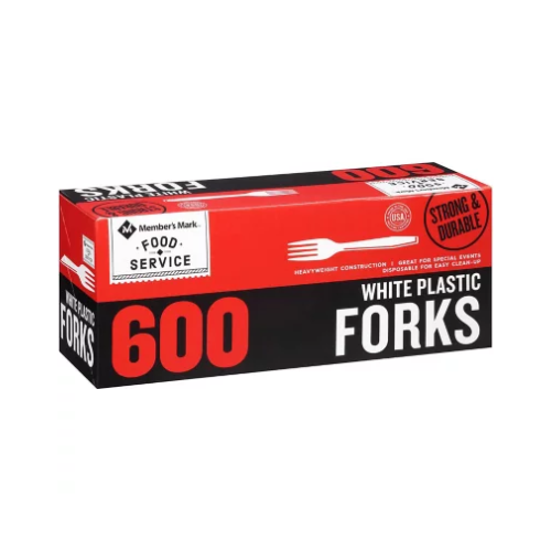 Member's Mark White Plastic Forks 600ct