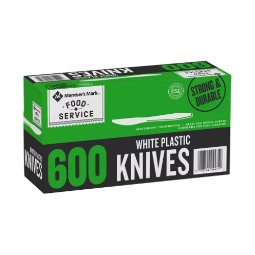 Member's Mark White Plastic Knives 600ct