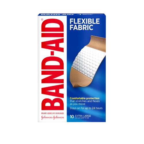 Johnson & Johnsons Flexible Fabric Extra Large Bandages 10ct