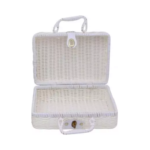 Rattan Suitcase White