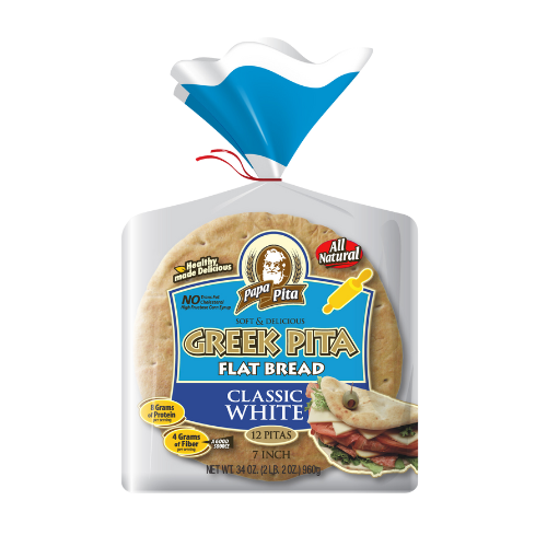 Papa Pita Greek Pita White Flat Bread 12ct