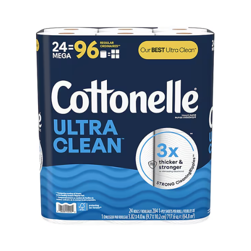 Cottonelle Ultra Clean Mega Toilet Paper Rolls 24ct