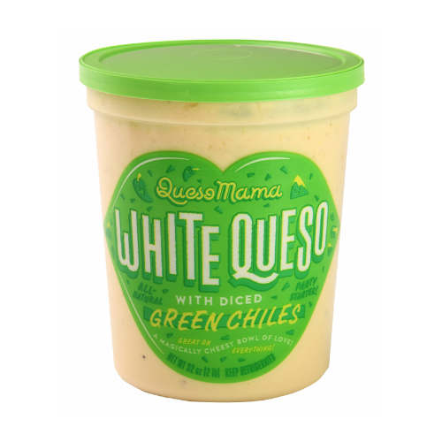 Queso Mama White Queso With Diced Green Chiles 32oz