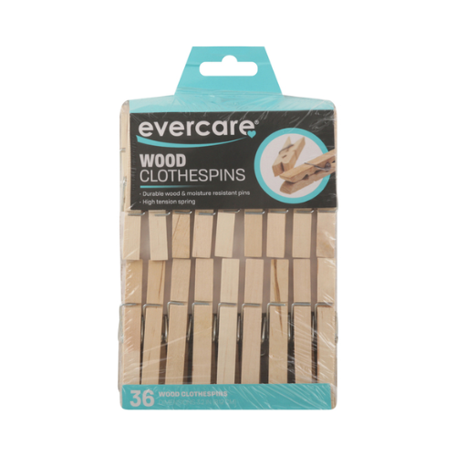 Evercare Wooden Clothespins 36ct