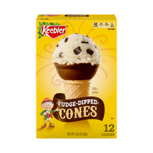 Keebler Fudge Dipped Sugar Cone 12ct