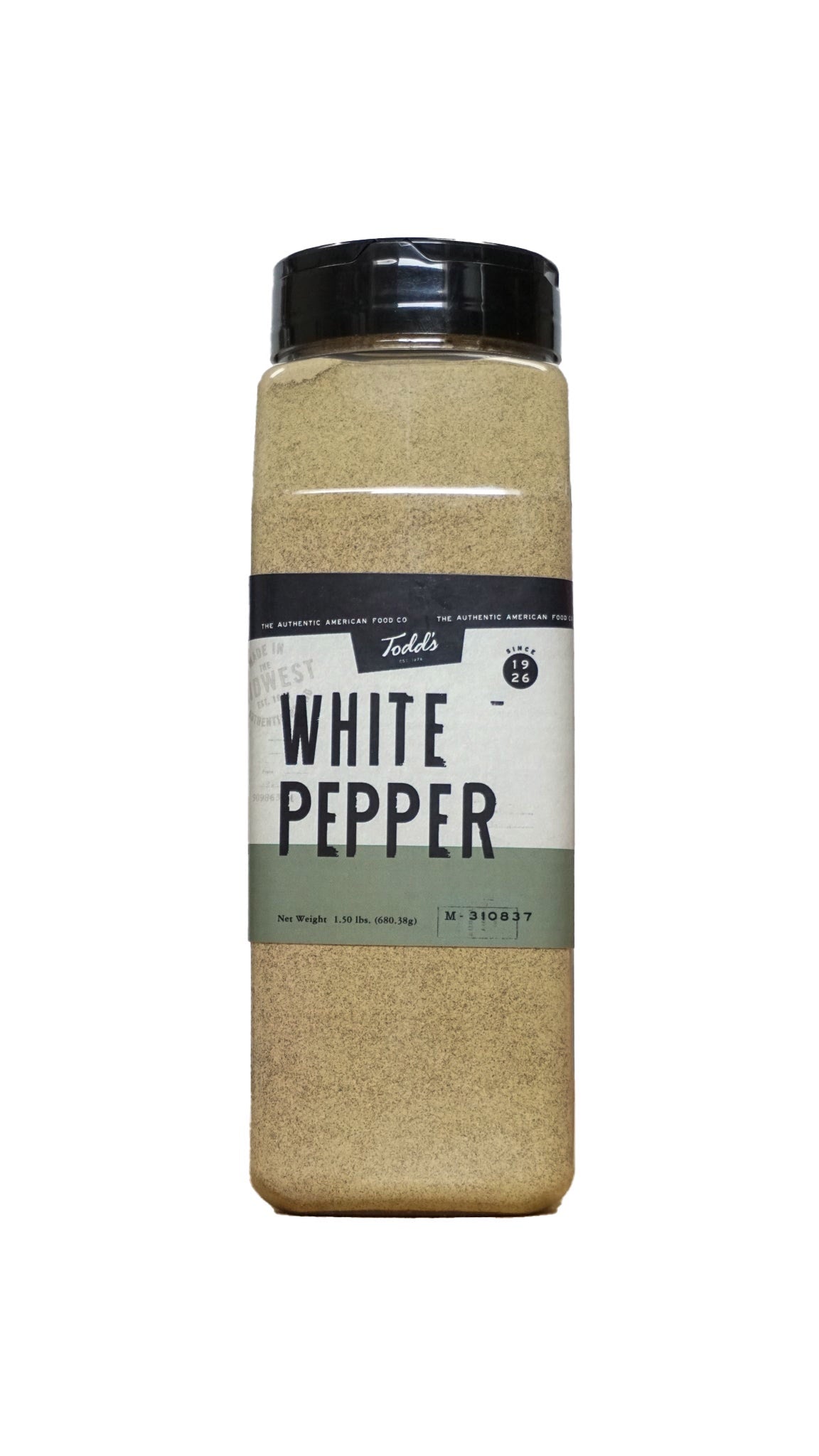 Todd's Premium Foods White Pepper 60 Mesh 3.1oz