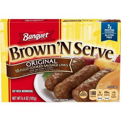 Banquet Brown 'N Serve Original Fully Cooked Sausage Links 10ct