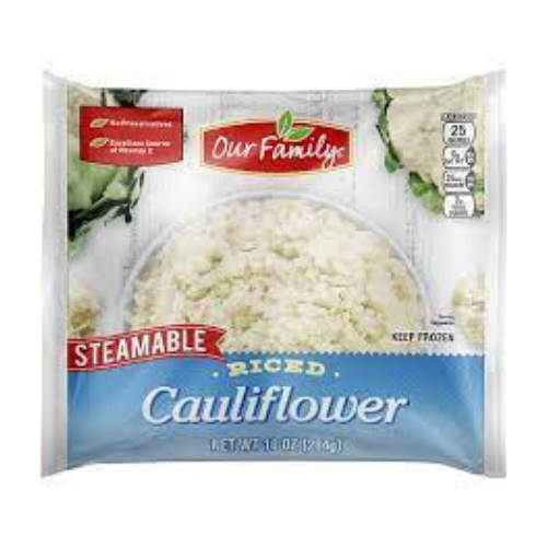 Our Family Steamable Riced Cauliflower 10 oz