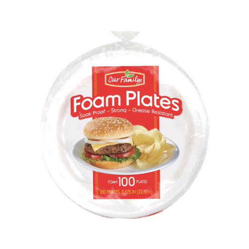 Our Family Soak Proof Foam Plates 8 7/8in 100ct