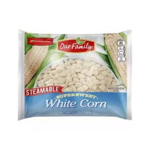 Our Family Steamable Super Sweet White Corn 12 oz