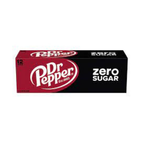 Dr Pepper Zero Sugar Soda Cans 12fl oz x 12pk