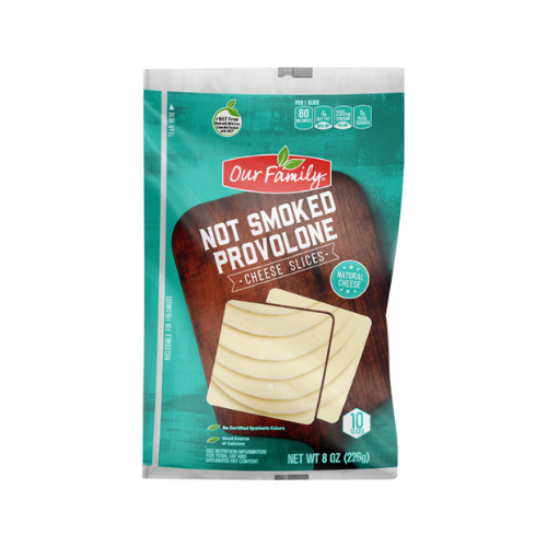 Our Family Provolone Sliced Cheese 10 Slices