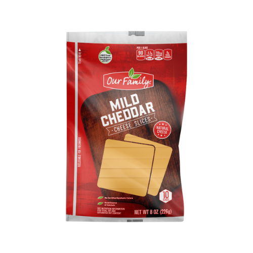 Our Family Mild Cheddar Sliced Cheese 10 Slices