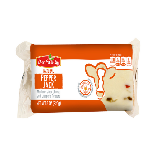 Our Family Natural Pepper Jack Cheese 8oz