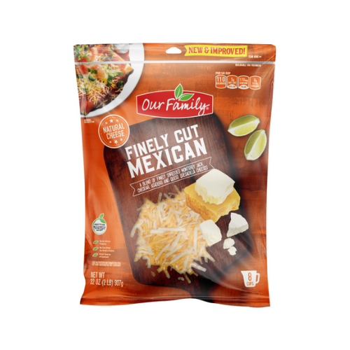 Our Family Finely Cut Mexican Shredded Cheese 32oz