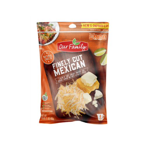 Our Family Finely Cut Mexican Shredded Cheese 16oz