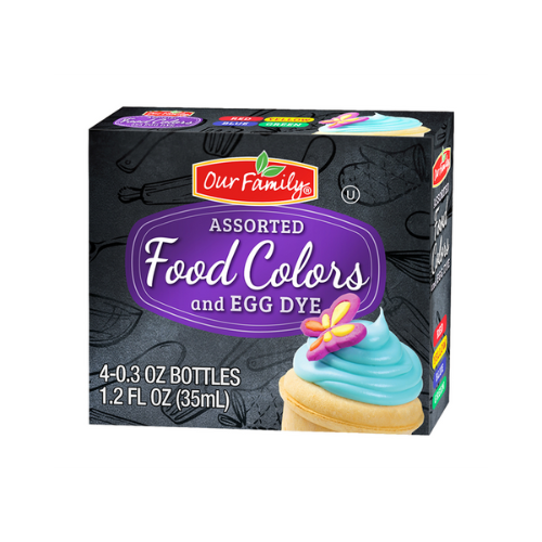 Our Family Assorted Food Colors and Egg Dye .03oz 4ct