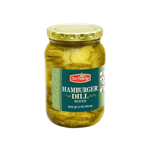 Our Family Hamburger Slice Dill Pickles 16 oz