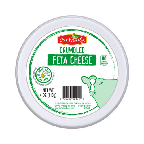 Our Family Crumbled Feta Cheese 4 oz Cup