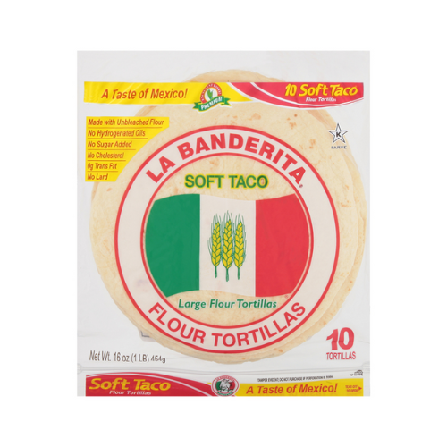 La Banderita 8" Soft Taco Tortilla, 10 Count