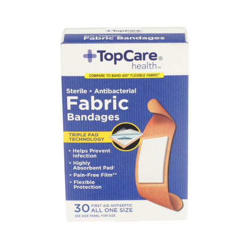 TopCare Antibacterial Fabric Bandages 30ct