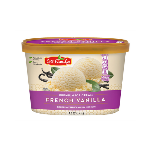 Our Family French Vanilla Ice Cream 1.5 qt