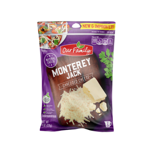 Our Family Monterey Jack Shredded Cheese 8 oz